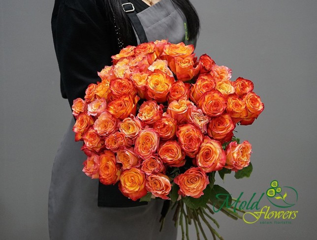 Роза оранжевая Эквадор 50 см Фото
